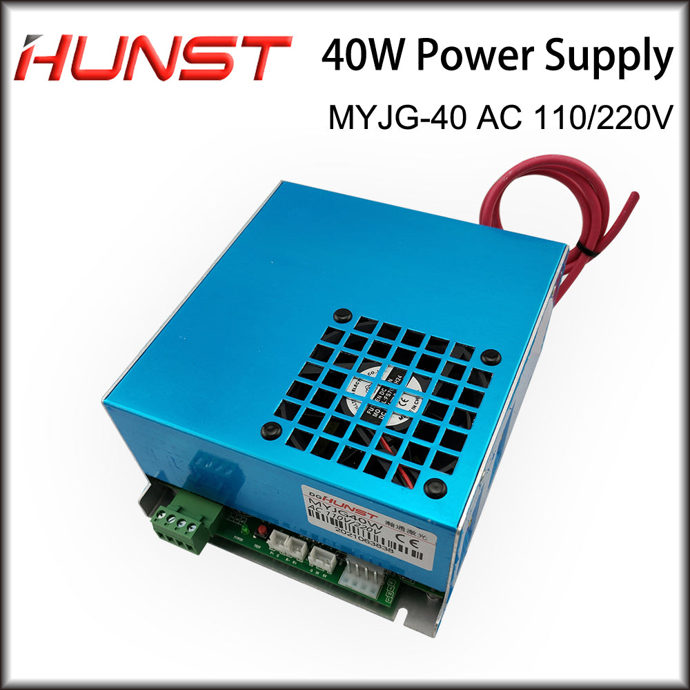 Hunst 40W CO2 Laser Power Supply 110V/220V para 30W 40W 50W Máquina de corte e gravação MYJG-40W Laser Generato