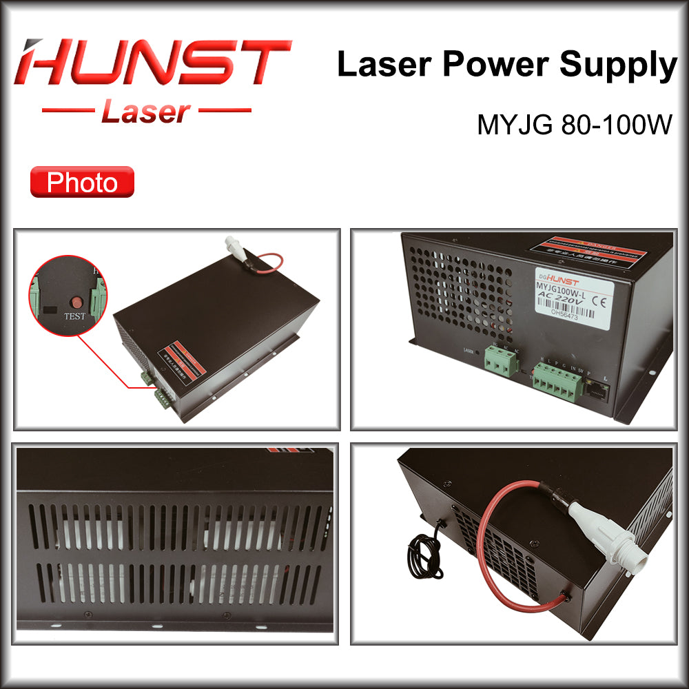 Hunst MYJG 80-100W CO2 Laser Power Supply 80~100W Laser Generator para Co2 Engraving Cutting Machine Glass Tube
