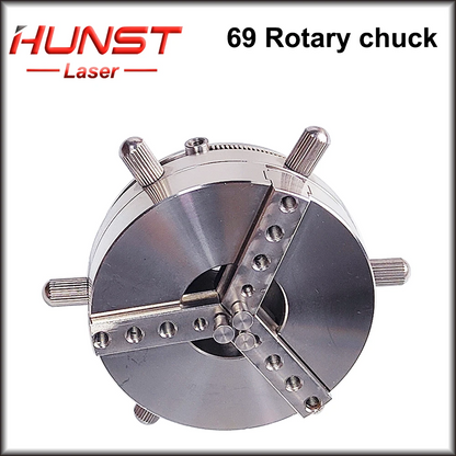 Hunst D69 Acessório rotativo com trava automática, roteador CNC, máquina de marcação a laser, mandril de eixo rotativo para gravação de joias, pulseiras e anéis.