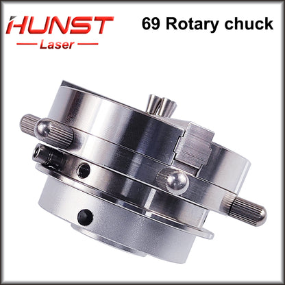 Hunst D69 Acessório rotativo com trava automática, roteador CNC, máquina de marcação a laser, mandril de eixo rotativo para gravação de joias, pulseiras e anéis.