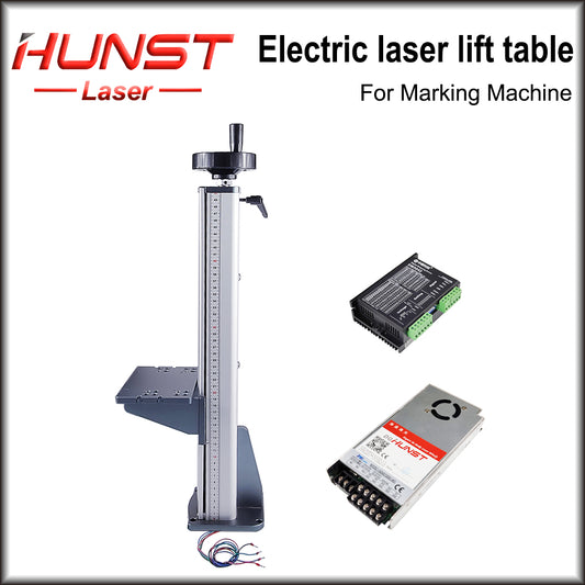 Máquina de marcação a laser Hunst, mesa elevatória automática, suporte de elevação com eixo Z, altura de 500 mm, com controle de motor, mesa elevatória elétrica.