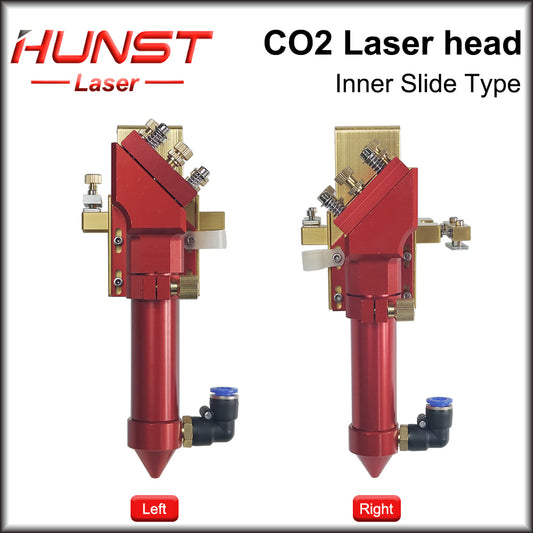 Hunst Hot Sell Inner Slide Type CO2 Laser Head com bico de ar para trilho de guia interno Peças de reposição para máquina de corte a laser 