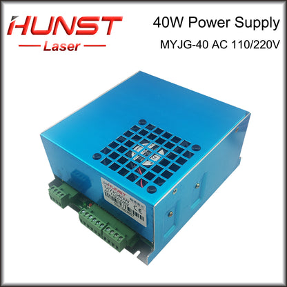 Hunst 40W CO2 Laser Power Supply 110V/220V para 30W 40W 50W Máquina de corte e gravação MYJG-40W Laser Generato