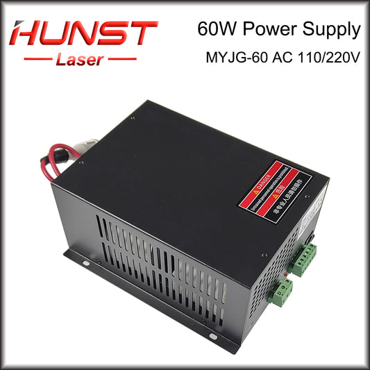 Hunst MYJG 60W CO2 Laser Power Supply 110V/220V Laser Generator para 50~70W Engraving Cutting Machine 