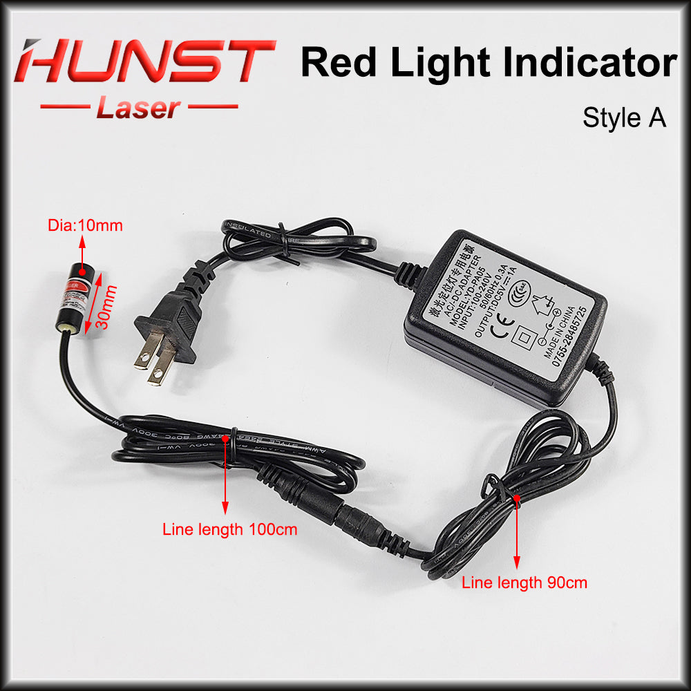 HUNST Red Dotted Beam Light 650nm 5V Infravermelho Módulo Laser Ajustável Localizador + Adaptador para Máquina de Marcação ou Corte de Fibra 