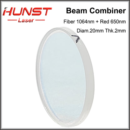 Hunst 1064nm Fiber Laser Beam Combiner Lens Diâmetro 20mm Beam Combinating Lens Red Light para Máquina de Marcação Sistema Óptico