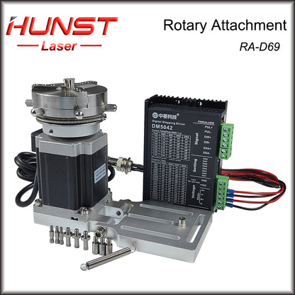 Hunst D69 CNC Router Máquina de marcação a laser Mandril de eixo rotativo para anel Pulseira Jóias Gravação Auto Lock Acessório rotativo