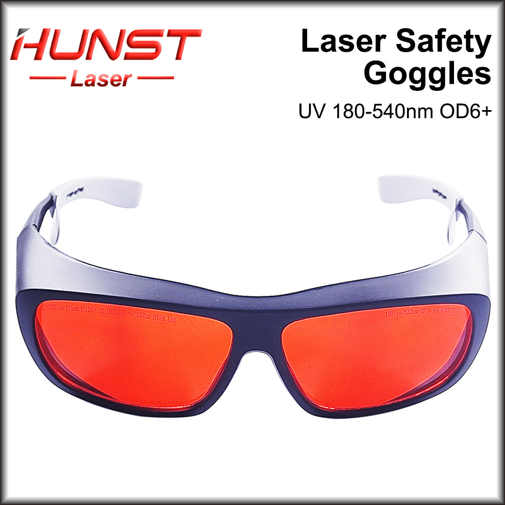 Óculos de proteção a laser HUNST 355 e 532 nm, tamanho médio, proteção contra raios UV e laser verde. 