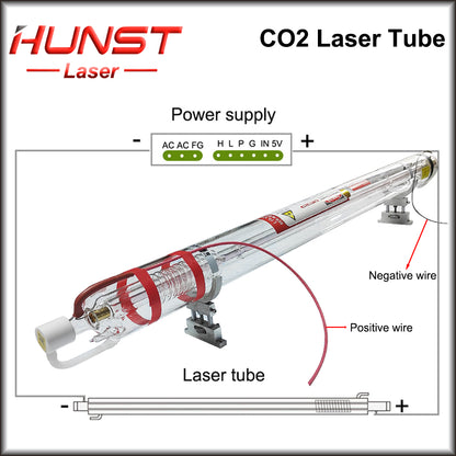 Hunst EFR F2 F4 F6 Co2 Laser Tubo Potência 40~150W Diâmetro 60/80mm Lâmpada Laser Para Co2 Laser Cutter Máquina de Gravação