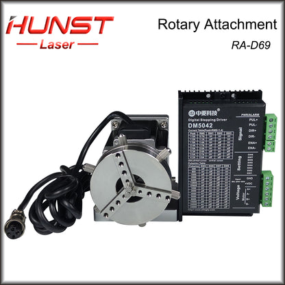 Hunst D69 CNC Router Máquina de marcação a laser Mandril de eixo rotativo para anel Pulseira Jóias Gravação Auto Lock Acessório rotativo