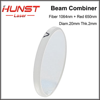 Hunst 1064nm Fiber Laser Beam Combiner Lens Diâmetro 20mm Beam Combinating Lens Red Light para Máquina de Marcação Sistema Óptico