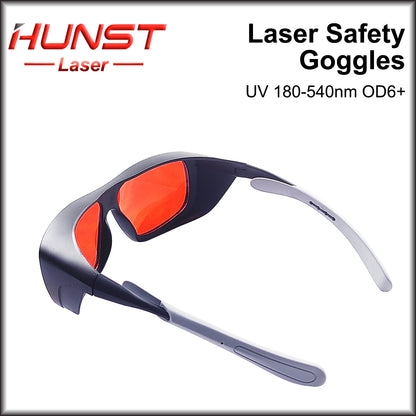 Óculos de proteção a laser HUNST 355 e 532 nm, tamanho médio, proteção contra raios UV e laser verde. 
