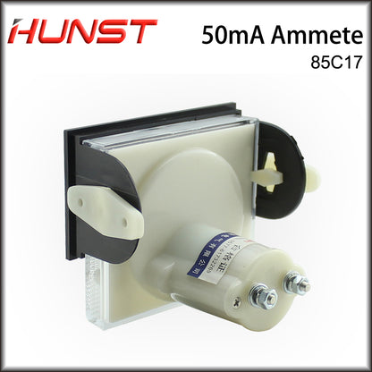 Hunst 50mA Amperímetro 85C17 DC 0-50mA Painel de amperímetro analógico Medidor de corrente para máquina de corte e gravação a laser de CO2 