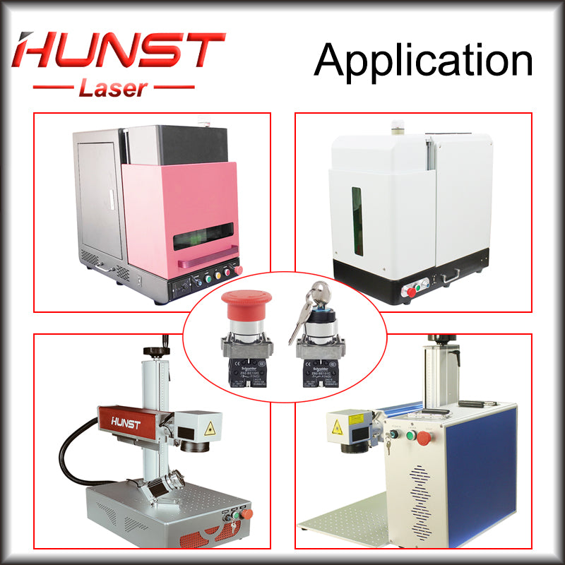 Botão de parada de emergência Hunst NC Chave interruptora NO AC15 10A para máquina de corte e gravação a laser de CO2