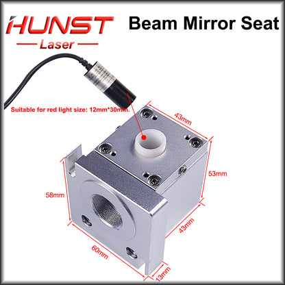 O assento do espelho de feixe de laser de CO2 da HUNST é equipado com espelho de combinação de feixe de luz vermelha e espelho de expansão de feixe
