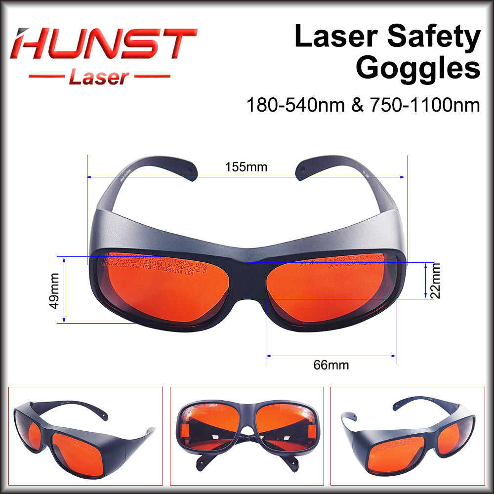 Óculos de proteção para laser HUNST 355 e 532 nm e 1064 nm, proteção contra raios UV e laser verde. 