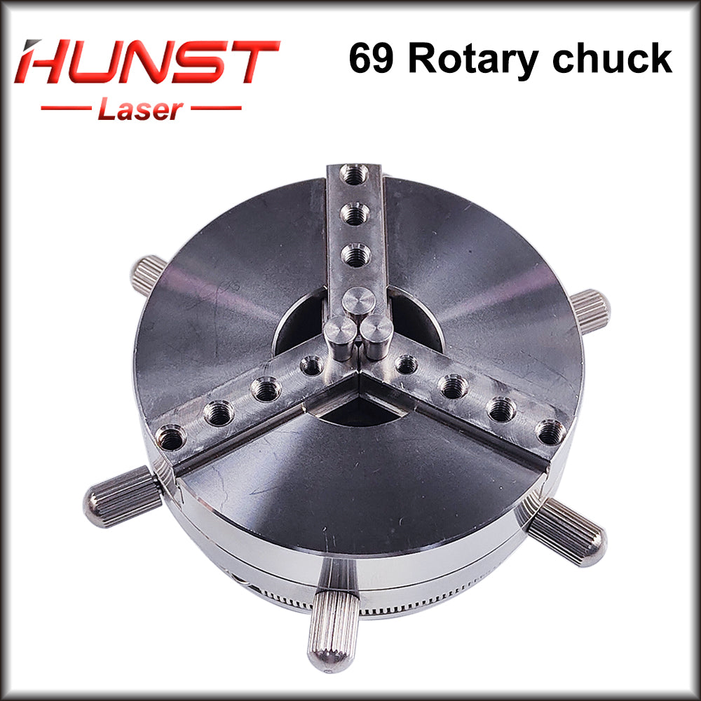 Hunst D69 Acessório rotativo com trava automática, roteador CNC, máquina de marcação a laser, mandril de eixo rotativo para gravação de joias, pulseiras e anéis.