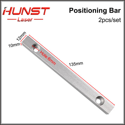 Barra de posicionamento de mesa de trabalho Hunst 2 peças 125 * 12 mm de diâmetro 6 mm + 4 peças de parafuso de posicionamento para máquina de gravação de marcação de fibra e CO2 DIY 