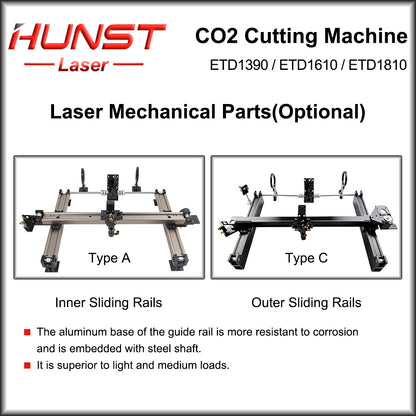 Hunst Máquina de corte e gravação a laser de CO2 de cabeça dupla 1390/1610/1810 Cortador a laser para madeira, tecido acrílico, couro, papel, pano