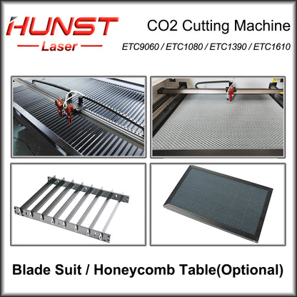 Hunst 80w 100w 130w CO2 Máquina de corte e gravação a laser 9060/1080/1390/1610 Cortador a laser para madeira, tecido acrílico, couro, papel