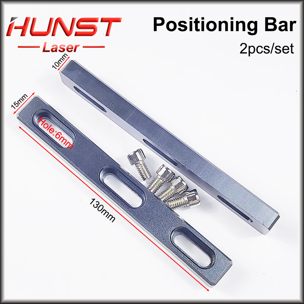 Barra de posicionamento de mesa de trabalho HUNST 2 peças 130 * 16 mm de diâmetro 6 mm + 4 peças de parafuso de posicionamento para máquina de marcação a laser de fibra e CO2 e UV DIY