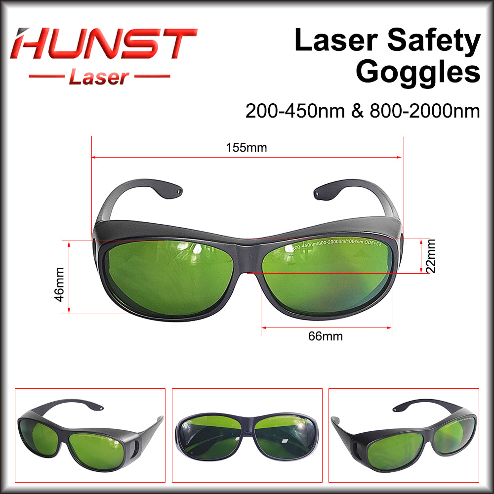 Hunst Laser Safety Goggles Óculos de proteção Escudo de proteção Óculos 200-450nm 800nm-2000nm para YAG Fiber UV Laser