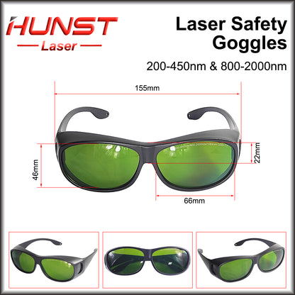 Hunst Laser Safety Goggles Óculos de proteção Escudo de proteção Óculos 200-450nm 800nm-2000nm para YAG Fiber UV Laser