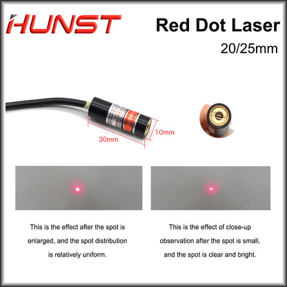 Hunst Red Dot Set Posicionamento Diodo Módulo Laser Gravador Dia:20/25mm DC 5V Para DIY Co2 Laser Head 