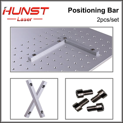 Barra de posicionamento de mesa de trabalho Hunst 2 peças 125 * 12 mm de diâmetro 6 mm + 4 peças de parafuso de posicionamento para máquina de gravação de marcação de fibra e CO2 DIY 