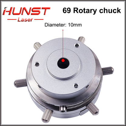 Hunst D69 Acessório rotativo com trava automática, roteador CNC, máquina de marcação a laser, mandril de eixo rotativo para gravação de joias, pulseiras e anéis.