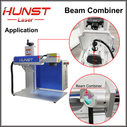 Hunst 1064nm Fiber Laser Beam Combiner Lens Diâmetro 20mm Beam Combinating Lens Red Light para Máquina de Marcação Sistema Óptico