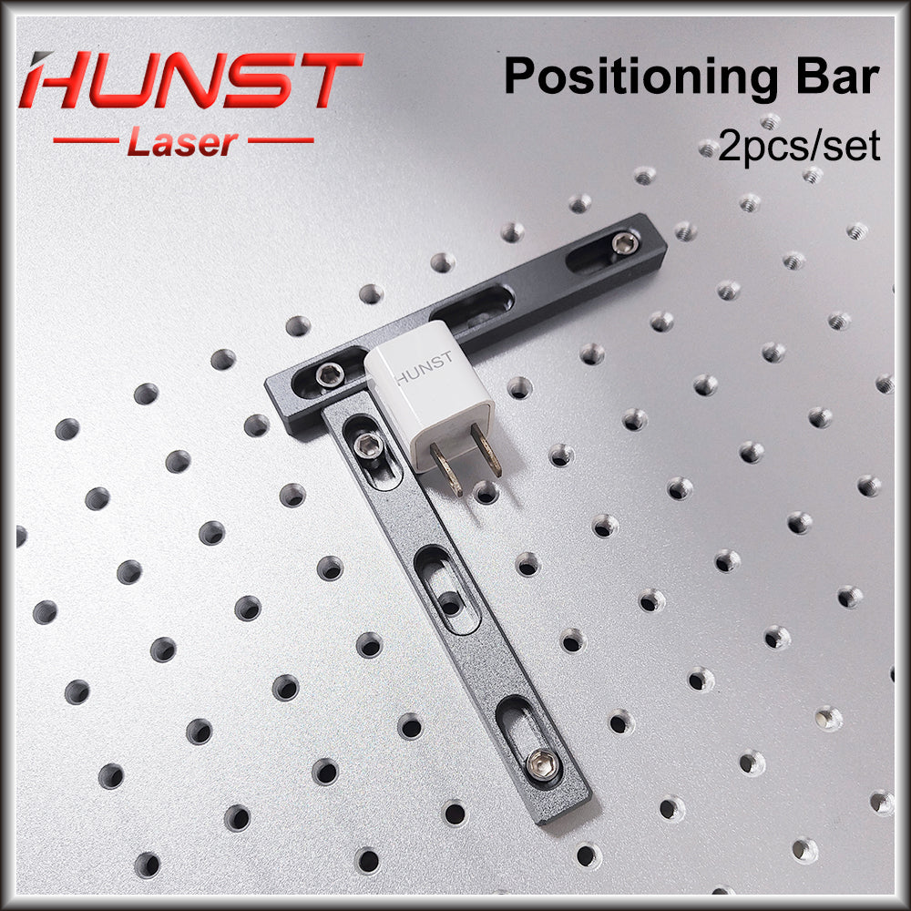 Barra de posicionamento de mesa de trabalho HUNST 2 peças 130 * 16 mm de diâmetro 6 mm + 4 peças de parafuso de posicionamento para máquina de marcação a laser de fibra e CO2 e UV DIY
