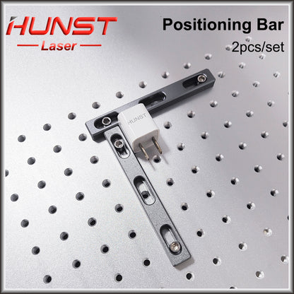 Barra de posicionamento de mesa de trabalho HUNST 2 peças 130 * 16 mm de diâmetro 6 mm + 4 peças de parafuso de posicionamento para máquina de marcação a laser de fibra e CO2 e UV DIY