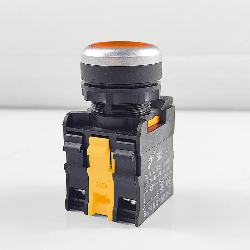 Hunst 22mm Interruptor de botão de pressão de contato de prata de qualidade, para máquina de marcação a laser e máquina de corte e gravação a laser de CO2
