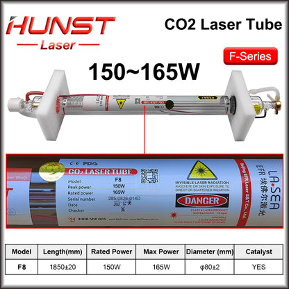 Hunst EFR F2 F4 F6 Co2 Laser Tubo Potência 40~150W Diâmetro 60/80mm Lâmpada Laser Para Co2 Laser Cutter Máquina de Gravação