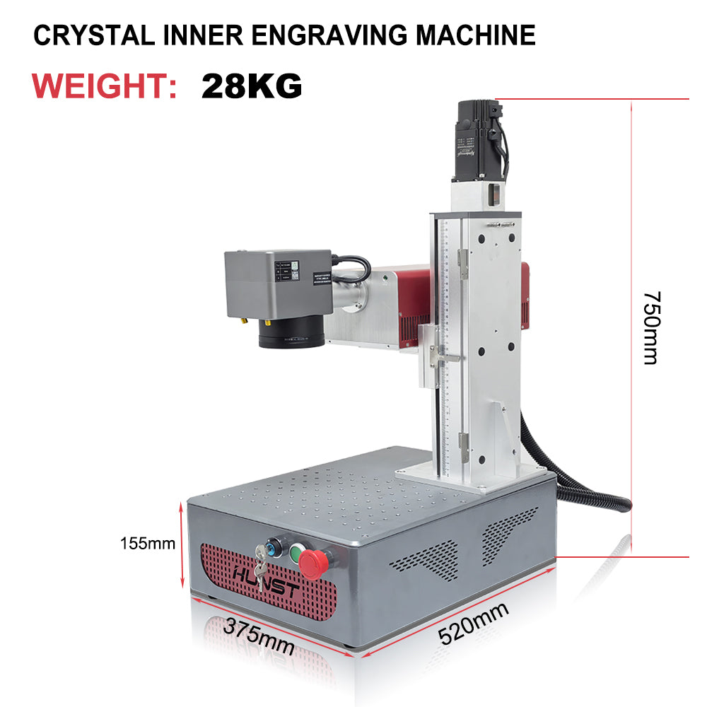 HUNST Crystal 3D Engraving Machine, UV Laser Marking Machine is Suitable for Engraving Plastic, Metal, Glass, Wood, Leather, Etc