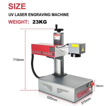 A pequena máquina de marcação a laser UV portátil de 5 W da HUNST é adequada para gravar plástico, PVC, vidro, jade, garrafas de couro, etc. 