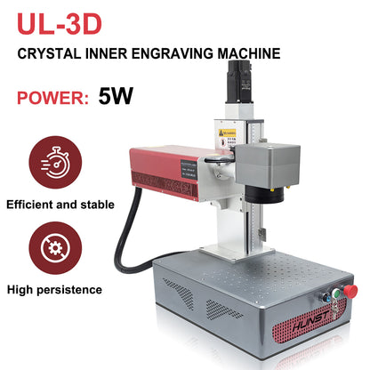 HUNST Crystal 3D Engraving Machine, UV Laser Marking Machine is Suitable for Engraving Plastic, Metal, Glass, Wood, Leather, Etc