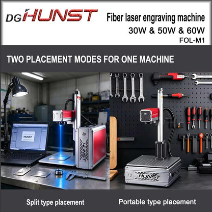 HUNST 30W 50W 60W M1 Fiber Laser Marking Machine MAX JPT For Cutting Jewelry Gold Silver Stainless Steel Copper Aluminum