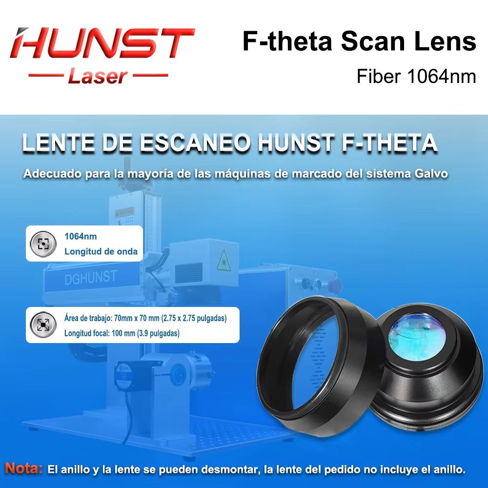 HUNST -F-theta Scanning Lens 1064nm Field Lens 50-400mm F80-525mm For Fiber Laser Marking Machine Accessories