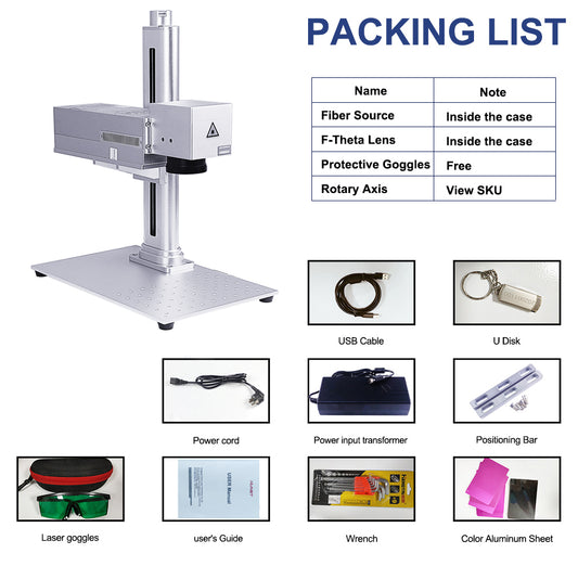Máquina de marcação a laser HUNST Mini 20W JPT MOPA M8 Laser de fibra portátil para marcação colorida de aço inoxidável e gravação em metal faça você mesmo. 